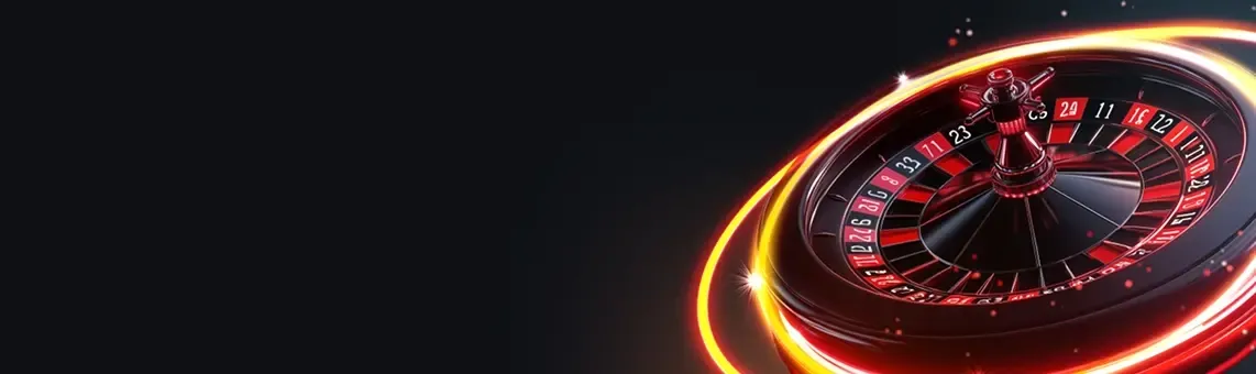 Roulette-Rad mit roten und goldenen Lichtspuren
